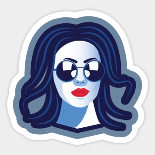 beautiful woman illustrator Sticker